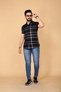 Stylish Black Polycotton Casual Shirts For Men-thumb3