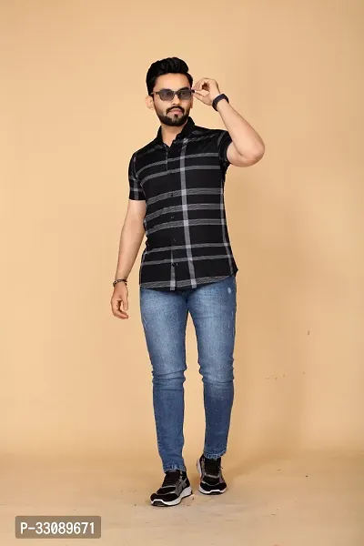 Stylish Black Polycotton Casual Shirts For Men-thumb4