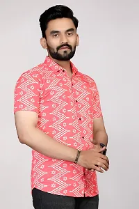 Stylish Pink Polyester Casual Shirts For Men-thumb2