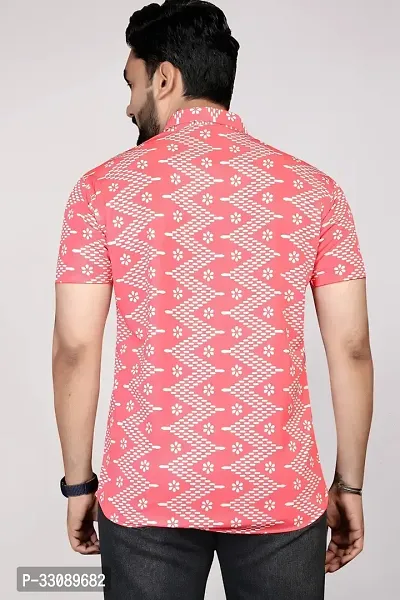 Stylish Pink Polyester Casual Shirts For Men-thumb2