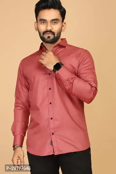 Stylish Peach Cotton Casual Shirts For Men