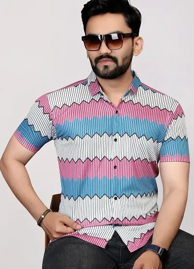 New Launched Polyester Blend Short Sleeves Casual Shirt 