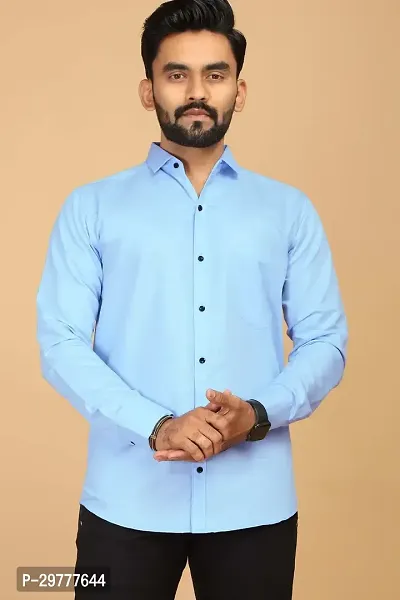 Stylish Blue Cotton Casual Shirts For Men