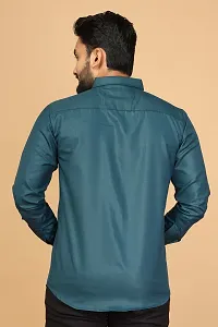 Stylish Green Polycotton Casual Shirts For Men-thumb1