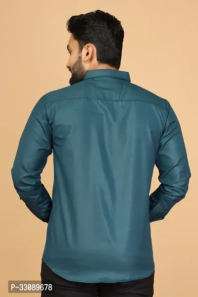 Stylish Green Polycotton Casual Shirts For Men-thumb2