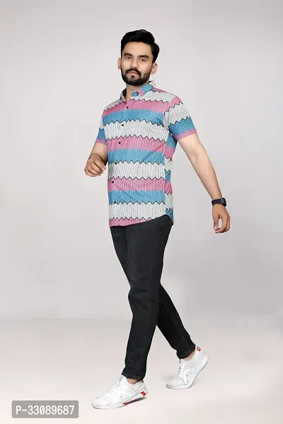 Stylish Multicoloured Polyester Casual Shirts For Men-thumb3