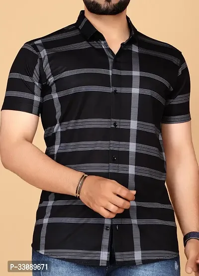 Stylish Black Polycotton Casual Shirts For Men-thumb0