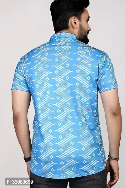 Stylish Blue Polyester Casual Shirts For Men-thumb2