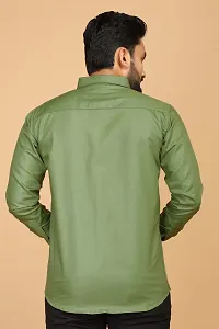 Stylish Green Polycotton Casual Shirts For Men-thumb1