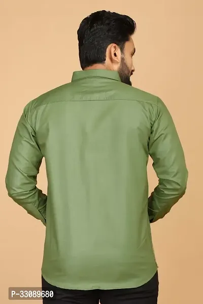 Stylish Green Polycotton Casual Shirts For Men-thumb2