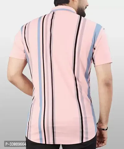 Stylish Pink Polyester Casual Shirts For Men-thumb2