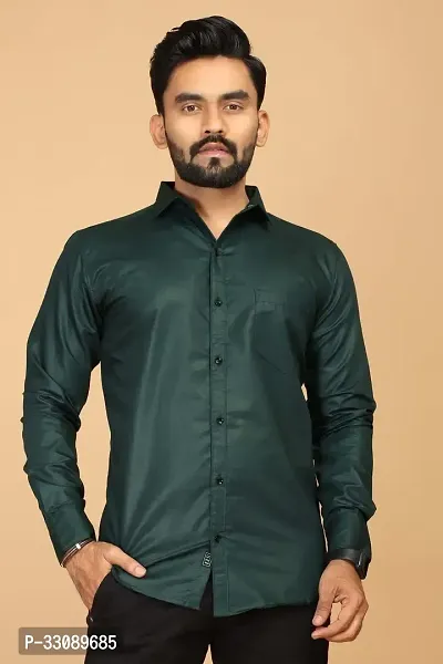 Stylish Green Polycotton Casual Shirts For Men