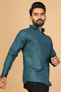 Stylish Green Polycotton Casual Shirts For Men-thumb3