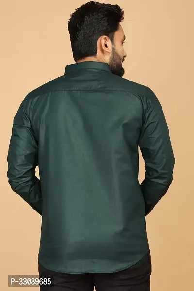 Stylish Green Polycotton Casual Shirts For Men-thumb2