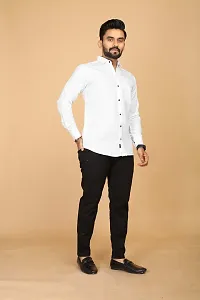 Stylish White Polycotton Casual Shirts For Men-thumb3