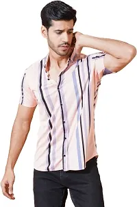 Stylish Pink Polyester Casual Shirts For Men-thumb2