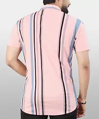 Stylish Pink Polyester Casual Shirts For Men-thumb1