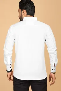 Stylish White Polycotton Casual Shirts For Men-thumb1