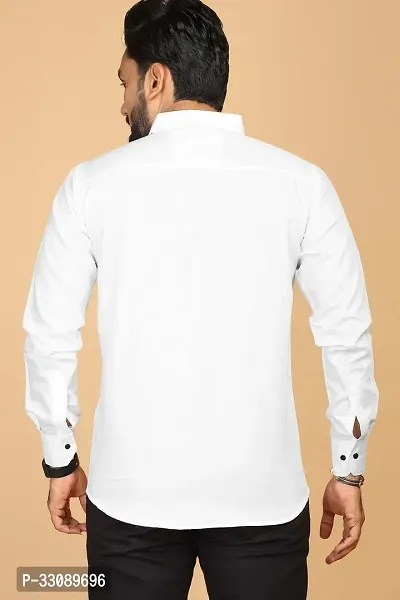 Stylish White Polycotton Casual Shirts For Men-thumb2