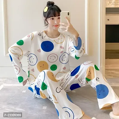 Classic Polyester Blend Printed Top  Pyjama Set Co-ord Set Women