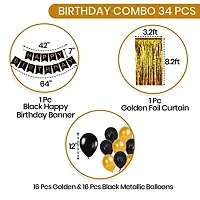 Black and Gold Balloons decoration set pack of 34pcs-thumb1