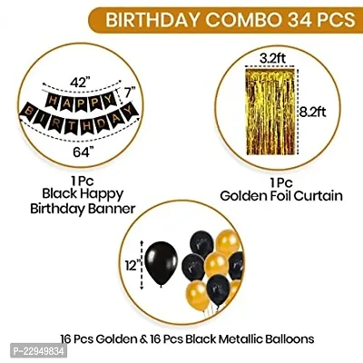 Black and Gold Balloons decoration set pack of 34pcs-thumb2