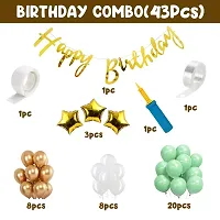 Happy Birthday Green, Rose Gold and White Combination Balloons Decoration Set (Pack of 43pcs)-thumb1