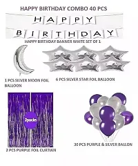 Happy birthday purple combo set 40pcs with Star and Moon Balloons-thumb1