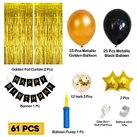 Happy Birthday Gold  and Black Combination Balloons Decoration Set (Pack of 61)-thumb1