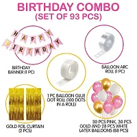 Zyric Happy Birthday Balloons Decoration Kits with Golden and Pink Balloons-thumb1