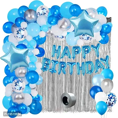 ZYRIC Happy Birthday Decoration Kits With Blue Balloons-thumb0