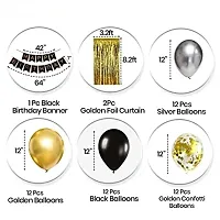 ZYRIC Happy Birthday Decoration kits with Gold, Silver and Black Balloons.-thumb1