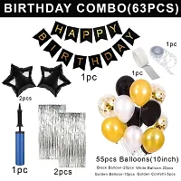 ZYRIC Happy Birthday Decoration Kits With Gold, Black and White Balloons-thumb1