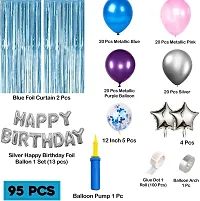 ZYRIC Happy Birthday Decoration Kits With Blue, Pink, Purple and Silver Balloons-thumb1