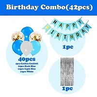 ZYRIC Happy Birthday Decoration Kits With Blue, Light Blue and White Balloons-thumb1