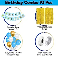 ZYRIC Happy Birthday Decoration Kits With Blue, Gold and White-thumb1