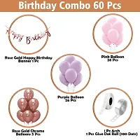 ZYRIC Unique Balloons With Light Pink, Light Purple and Rose Gold Happy Birthday Decoration Kits-thumb1