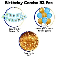 ZYRIC Happy Birthday Decoration Kits With Blue and Golden balloons-thumb1