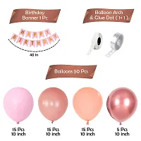 ZYRIC Happy Birthday Decoration Kits With Pink, Rose Gold, Peach and Rose Gold Crome Balloons-thumb1