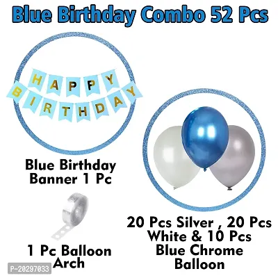 ZYRIC Happy Birthday with Blue Balloons Decoration items-thumb2