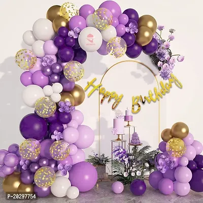 ZYRIC Happy Birthday Purple Balloons Decoration Kits.