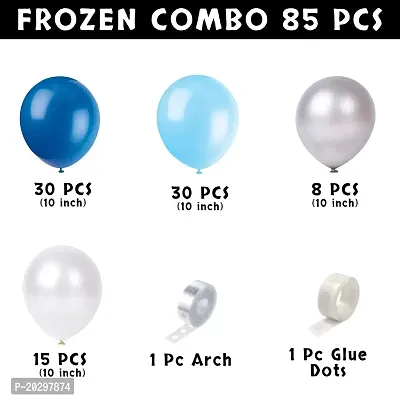 ZYRIC Party Decoration Items With Blue, Silver and White Balloons.-thumb2