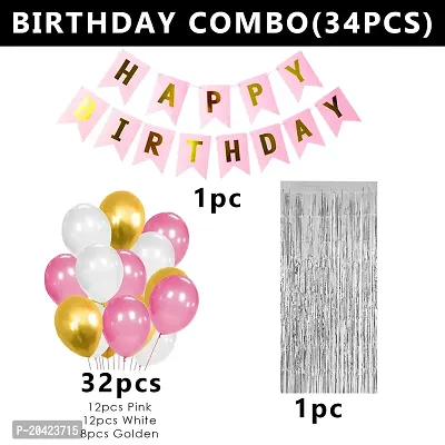 ZYRIC Happy Birthday Pink Balloons Decoration items-thumb2