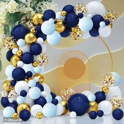 ZYRIC Party Balloons Decoration Kits With Blue, White and Golden balloons