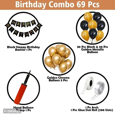 ZYRIC Happy Birthday Balloons Decoration Kits With Black and Gold Balloons-thumb2