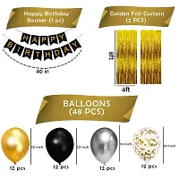 Happy Birthday Balloons Decoration Kits With Black, Gold and White Balloons-thumb1