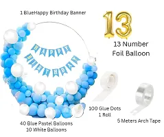 ZYRIC Happy Birthday Balloons Decoration Kits With Blue and White Balloons.-thumb1