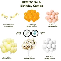 ZYRIC Happy Birthday Balloons Decoration Kits With Orange, Light Orange, Yellow and White Balloons.-thumb1