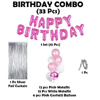 ZYRIC Happy Birthday Balloons Decoration Kits With Pink and White Balloons-thumb1