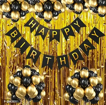ZYRIC Happy Birthday Balloons Decoration Kits With Black and Gold Balloons